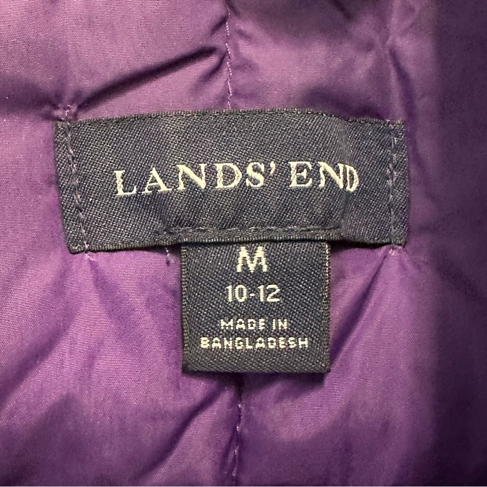 Lands' End Down and Feather Insulated Deep Purple Puffer Vest - Picture 4 of 9